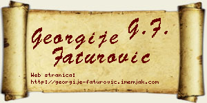 Georgije Faturović vizit kartica